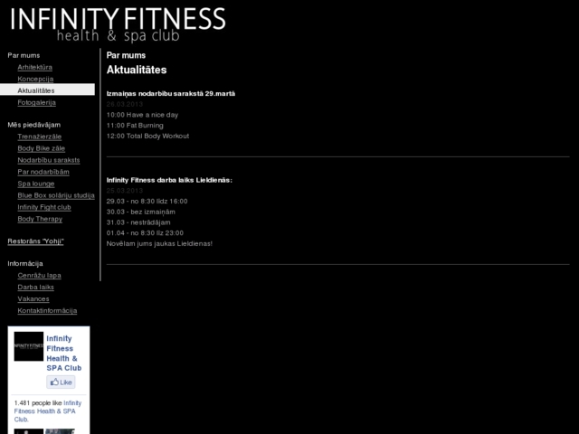 Infinity Fitness fitnesa klubs, S.S.Fitness, SIA